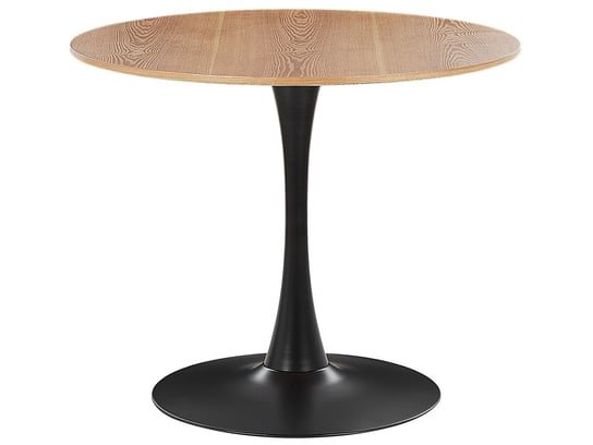 Stół do jadalni okrągły ⌀ 90 cm jasne drewno z czarnym BOCA Beliani