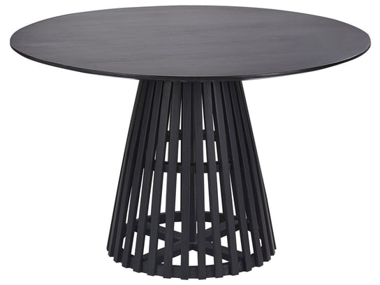 Stół do jadalni okrągły drewno akacjowe  120 cm czarny MESILLA Beliani