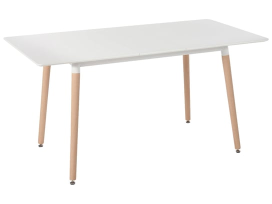 Stół do jadalni rozkładany 120/150 x 80 cm biały z jasnym drewnem MIRABEL Beliani
