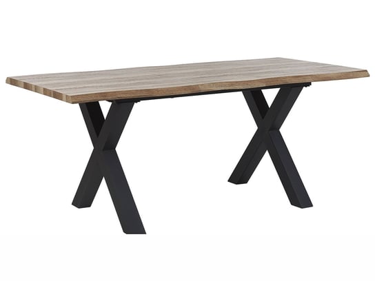 Stół do jadalni rozkładany 140/180 x 90 cm jasne drewno z czarnym BRONSON Beliani