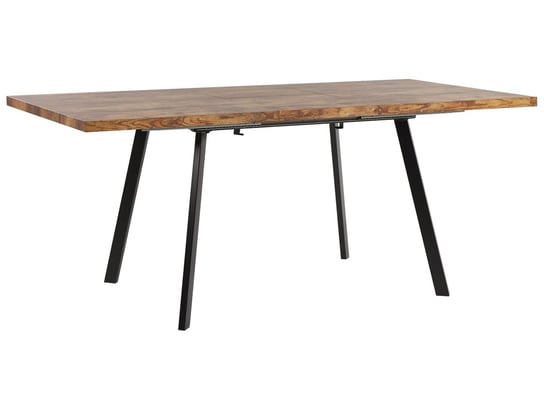Stół do jadalni rozkładany 140/180 x 90 cm jasne drewno z czarnym HARLOW Beliani