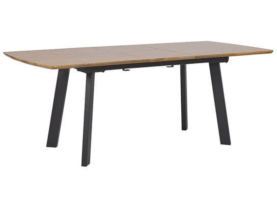 Stół do jadalni rozkładany 160/200 x 90 cm ciemne drewno z czarnym SALVADOR Beliani