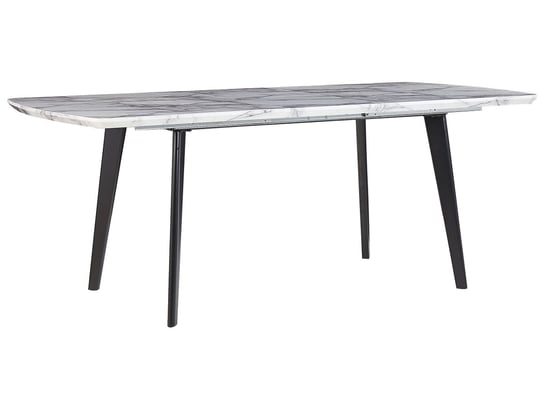 Stół do jadalni rozkładany 160/200 x 90 cm efekt marmuru z czarnym MOSBY Beliani