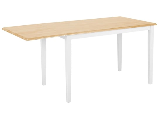 Stół do jadalni rozkładany BELIANI Louisiana, biało-jasnobrązowy, 160x75x74 cm Beliani