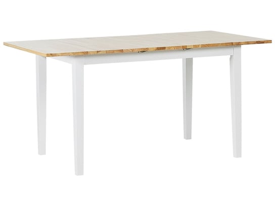 Stół do jadalni rozkładany drewniany 120/150 x 80 cm jasny z białym HOUSTON Beliani