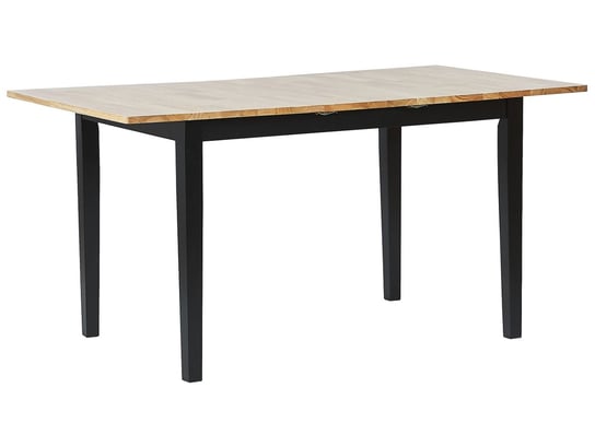 Stół do jadalni rozkładany drewniany 120/150 x 80 cm jasny z czarnym HOUSTON Beliani