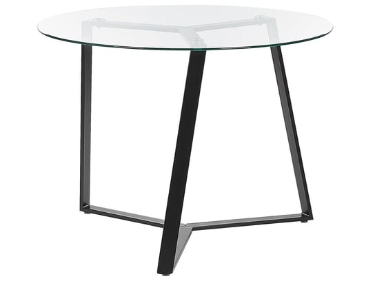 Stół do jadalni szklany okrągły ⌀ 100 cm czarny KEBRI Beliani