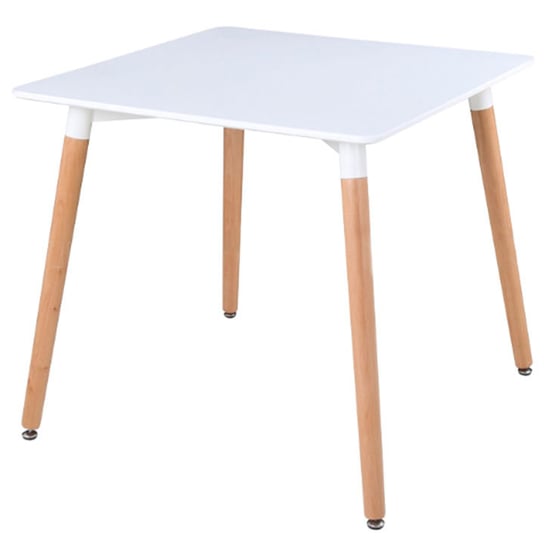 Stół do jadalni TUTUMI, kwadratowy, biały/dąb, 80x80x73 cm Tutumi
