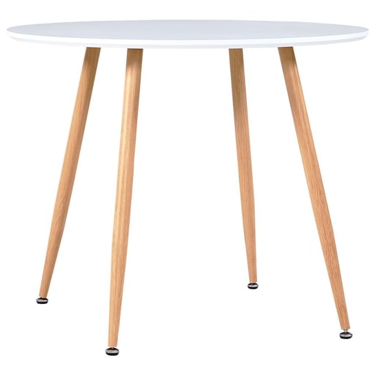 Stół do jadalni vidaXL, kolor biały i dębowy, 90 x 73,5 cm, MDF vidaXL