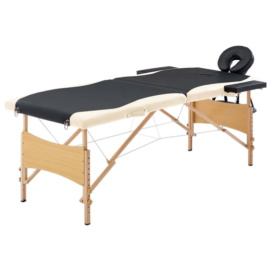 Stół do masażu 2-strefowy, składany, drewniana ram Inna marka