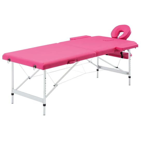 Stół do masażu 2-strefowy, składany, różowy Inna marka