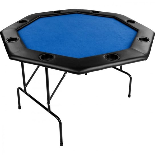 Stół do pokera 122x122x76cm, składany, niebieski GamesPlanet
