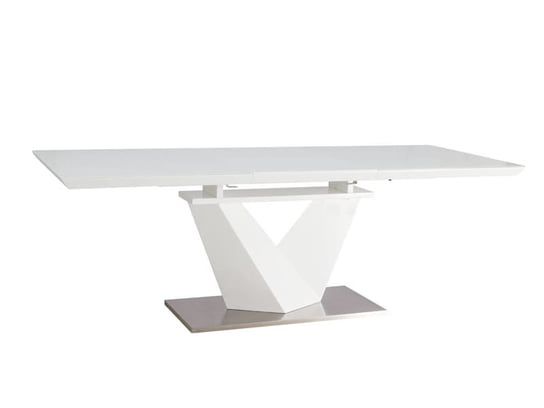 Stół Do Salonu Alaras Iii 160(220)X90 Biały Rozkładany Signal