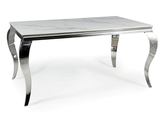Stół do salonu ceramiczny PRINCE CERAMIC 180x90 biały/chrom Signal