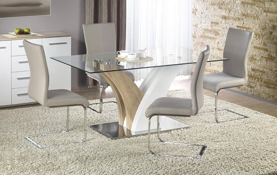 Stół ELIOR Hexer, przezroczysty, 160x90x76 cm Elior