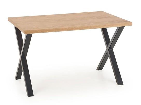 Stół ELIOR industrialny Lopez 3X, brązowo-czarny, 76x85x140 cm Elior