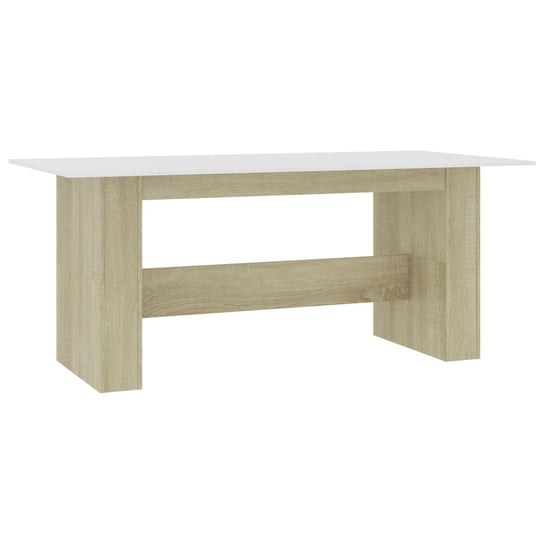 Stół ELIOR Wixus, biały-dąb sonoma, 180x90x76 cm Elior