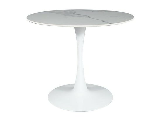 Stół Esmeralda 90cm marmur/biały Intesi