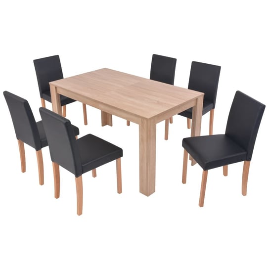 Stół i krzesła klasyczne, dąb, 140x80x75 cm, 6 krz Inna marka