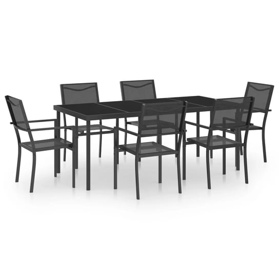 Stół i krzesła ogrodowe, antracytowe, stalowe, 190 Inna marka