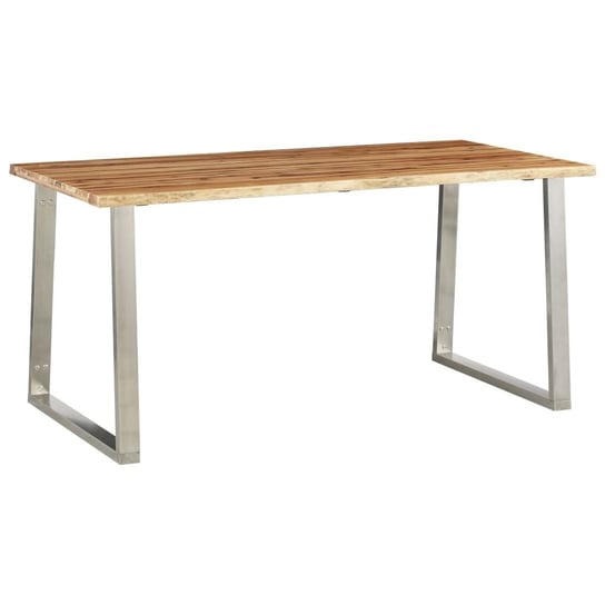 Stół jadalniany, 160 x 80 x 75 cm, lite drewno akacjowe i stal vidaXL