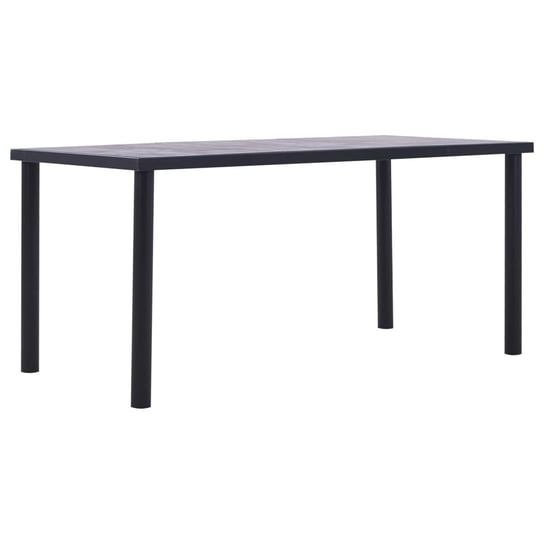 Stół jadalniany 160x80x75 cm, czarny/betonowy szar Zakito