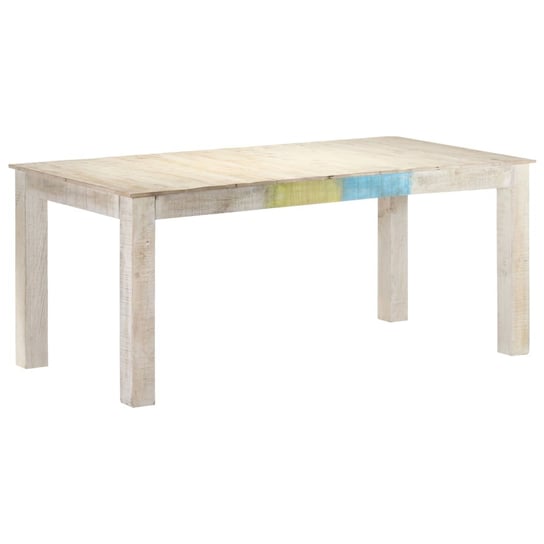 Stół jadalniany, biały, 180 x 90 x 76 cm, lite drewno mango vidaXL