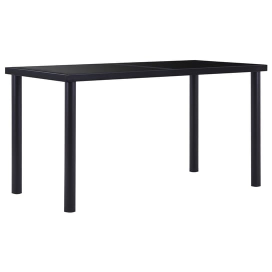 Stół jadalniany, czarny, 140 x 70 x 75 cm, hartowane szkło vidaXL