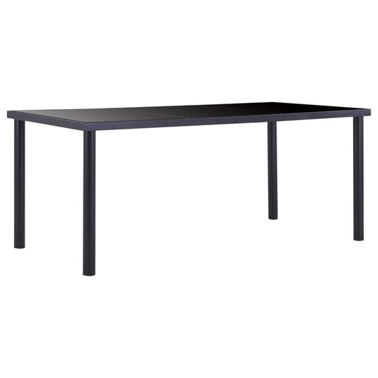 Stół jadalniany, czarny, 180 x 90 x 75 cm, hartowane szkło vidaXL