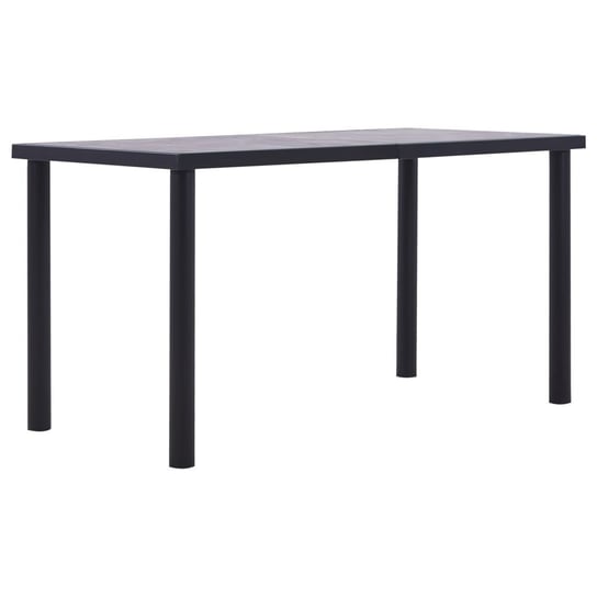 Stół jadalniany, czarny i betonowy szary, 140x70x75 cm, MDF vidaXL