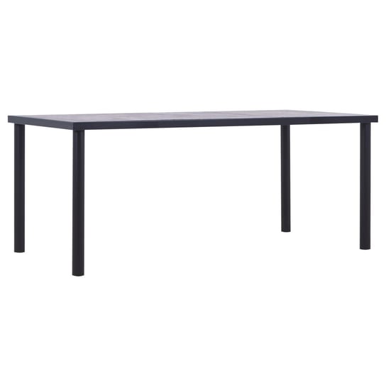 Stół jadalniany, czarny i betonowy szary, 180x90x75 cm, MDF vidaXL