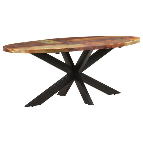 Stół jadalniany, owalny, 200x100x75 cm, lite drewno z odzysku vidaXL