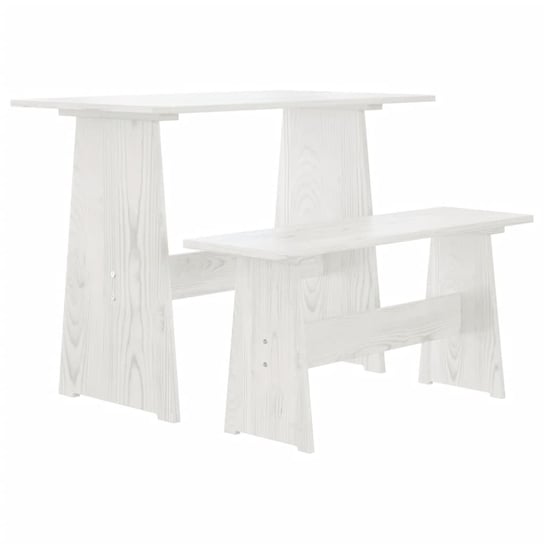 Stół jadalniany z ławką - drewno sosnowe, biały, 1 / AAALOE Inna marka