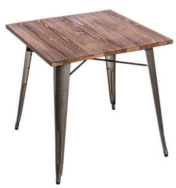 Stół MIA HOME Metalove Wood, metaliczny, 76x76x76 cm MIA home