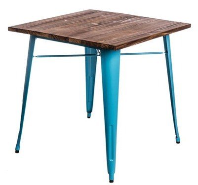 Stół MIA HOME Metalove Wood, niebieski, 76x76x76 cm MIA home
