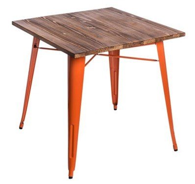 Stół MIA HOME Metalove Wood, pomarańczowy, 76x76x76 cm MIA home