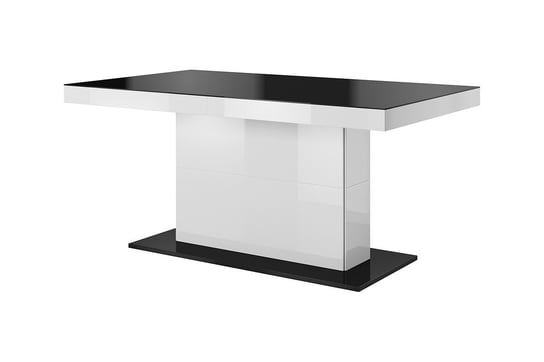 Stół na pojedynczej nodze w stylu modern biały / czarny połysk TULSA Konsimo Konsimo