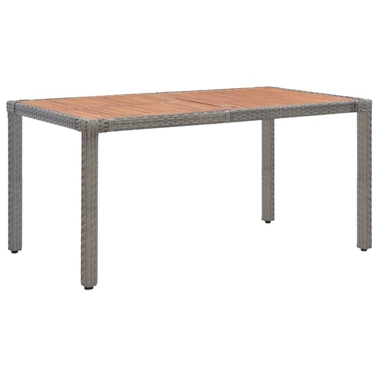 Stół ogrodowy, 150x90x75 cm, rattan PE i lite drewno akacjowe vidaXL