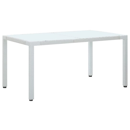 Stół ogrodowy, biały, 150x90x75 cm, rattan PE vidaXL