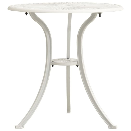Stół ogrodowy, biały, 62x62x65 cm, odlewane aluminium vidaXL