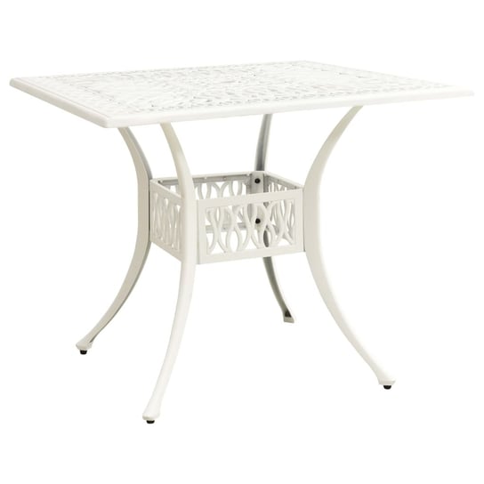 Stół ogrodowy, biały, 90x90x73 cm, odlewane aluminium vidaXL
