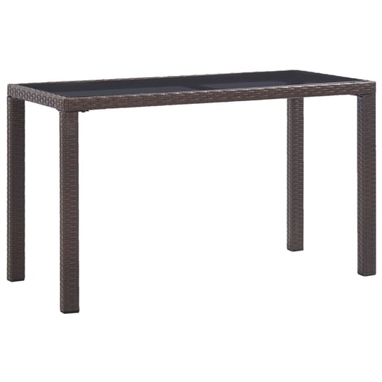 Stół ogrodowy, brązowy, 123x60x74 cm, polirattan vidaXL