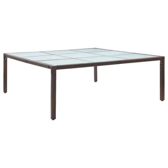 Stół ogrodowy, brązowy, 200x200x74 cm, polirattanowy vidaXL