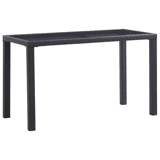 Stół ogrodowy, czarny, 123x60x74 cm, polirattan vidaXL