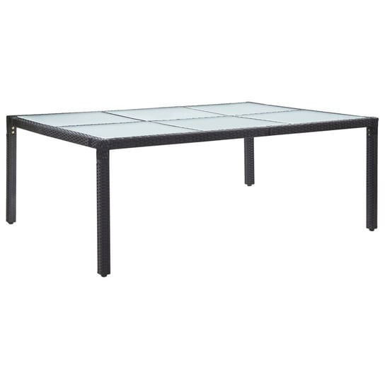 Stół ogrodowy, czarny, 200x150x74 cm, polirattan vidaXL