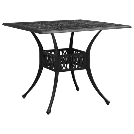 Stół ogrodowy, czarny, 90x90x73 cm, odlewane aluminium vidaXL