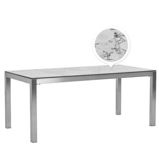 Stół ogrodowy HPL 180 x 90 cm efekt marmuru GROSSETO Beliani