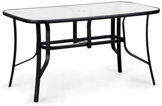 Stół ogrodowy MODERNHOME, czarny, 74x140x80 cm ModernHome