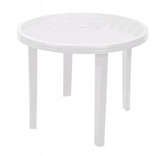 Stół ogrodowy okrągły plastikowy biały 90 cm OŁER