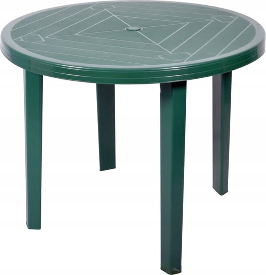 Stół ogrodowy okrągły plastikowy zielony 90 cm OŁER